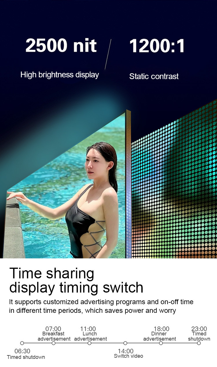 43 Inch Shop Window Screen 2500 nits LCD Window Display In Retail Store