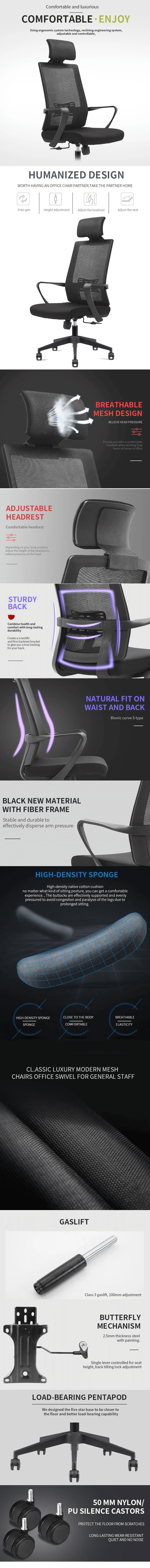 Unique Design BIFMA Standard Office Swivel Mesh Chair for Computer Desk