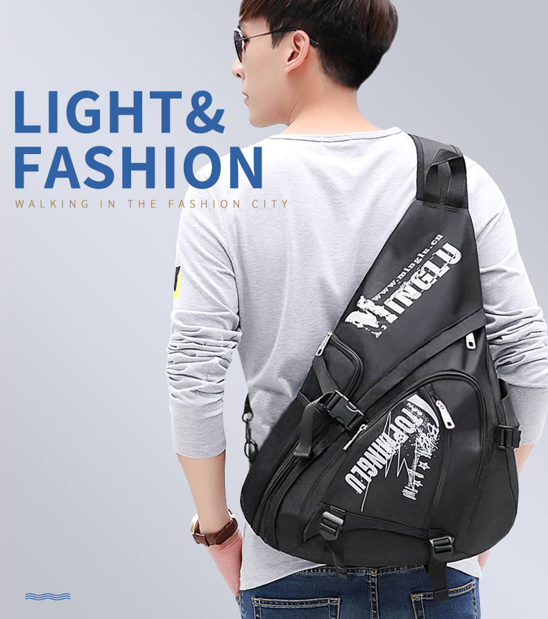 All Seasons Triangle Sling Bag Fashion Sports Student Sling Bag Rainproof