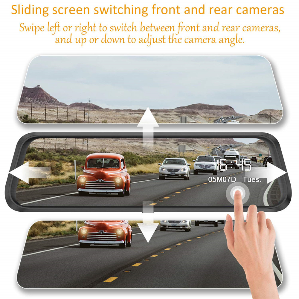 ODM IPS Touchscreen Full HD Car DVR Camera Dual Lens Dash Cam 6X Digital Zoom