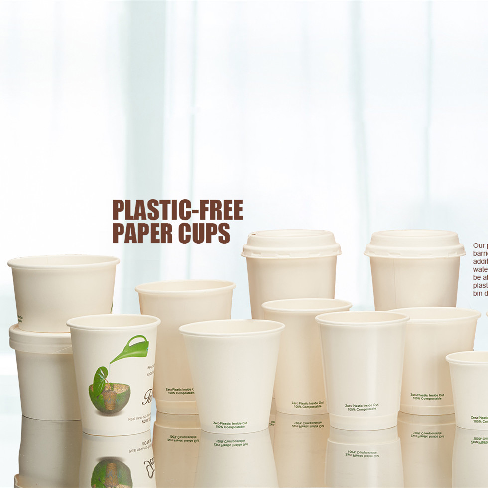 160gsm-400gsm Double Wall Recyclable Paper Cups 12oz Disposable Coffee Cups With Lids