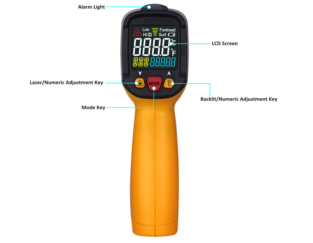 Custom Handheld Infrared Thermometer K - Type Temperature Probe Super Quick Response