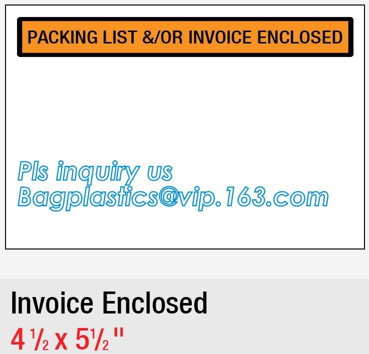 packing list envelope for AWB, packing list envelope mailing bag for express, Packing List Enclosed Envelopes, bagease