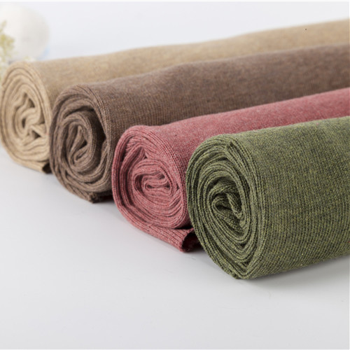 Breathable Solid Knit Fabric 100% Combed Cotton Yarn Fabric 185cm Width