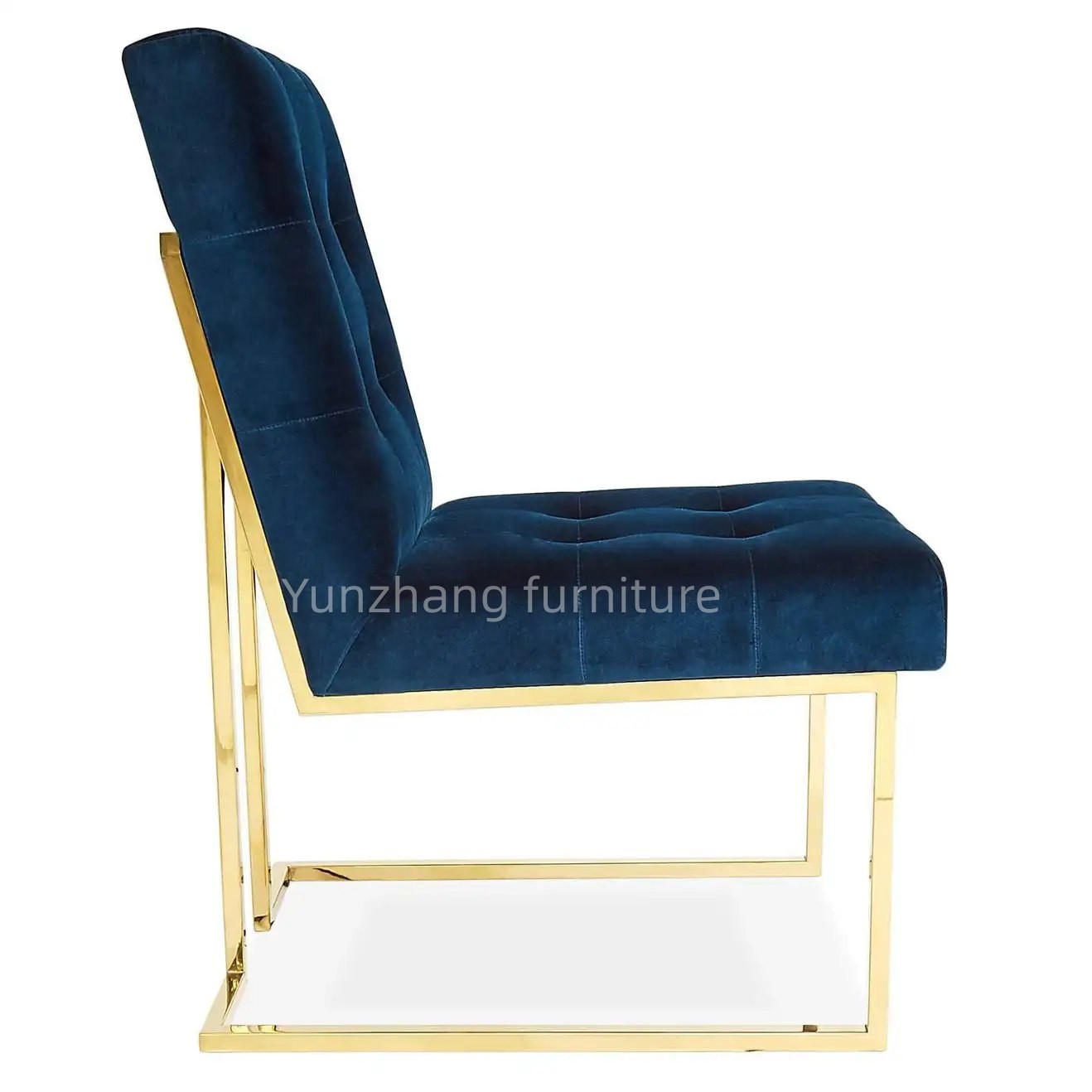 201 Stainless Steel Velvet Cozy Sofa Chair Hotel / Living Room Furniture