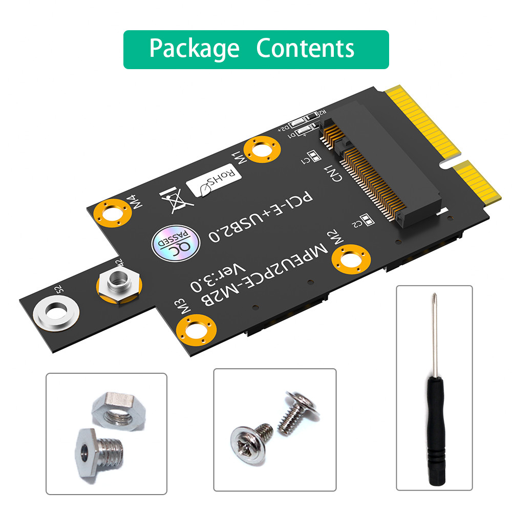Mini PCI-E to NGFF M.2 B-Key Adapter with Dual NANO SIM Card Slot 3G/4G/5G WWAN Module in Stock