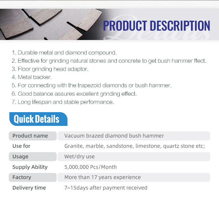 3/4/5 Roller Diamond Tool Bush Hammer Disk for Granite/Marble/Quartz Stone Processing