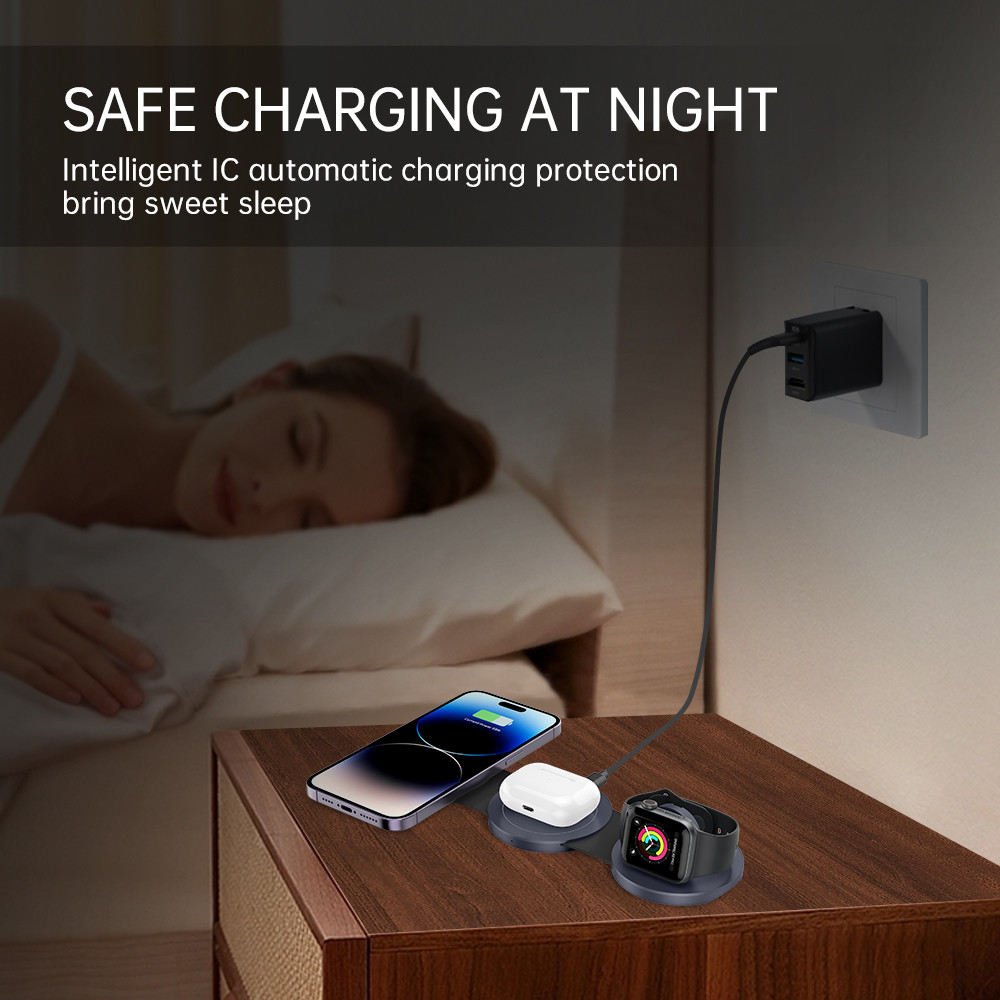3-in-1 Fast Charge Wireless Charging Pad Pad for Phone and Watch