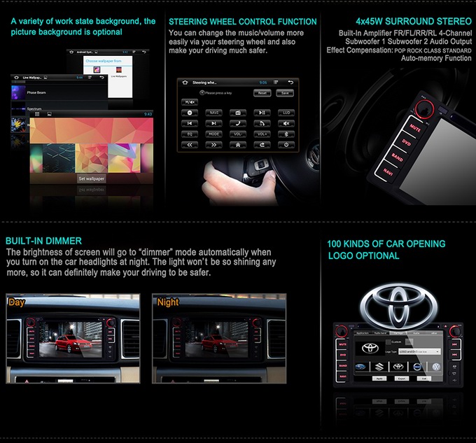 Ouchuangbo Android 4.2 Auto DVD GPS Player for Toyota Echo /Hiace /4runner Navi Multimedia System OCB-8819B
