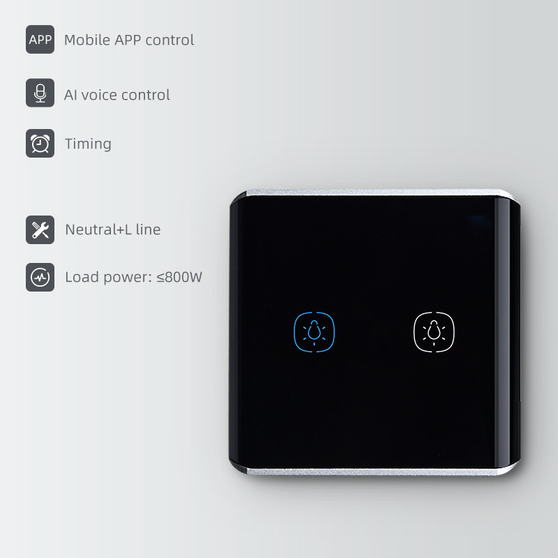 Smart Home Voice Control Eu Us Smart Wifi Wall Touch Switch 1/2/3 Gang Glass Panel Fan Light Switch Smart Home