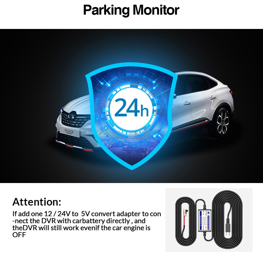 24h ADAS 4g Smart Rearview Mirror Car Recorder Dual Dash Cam GPS DVR Loop Recording