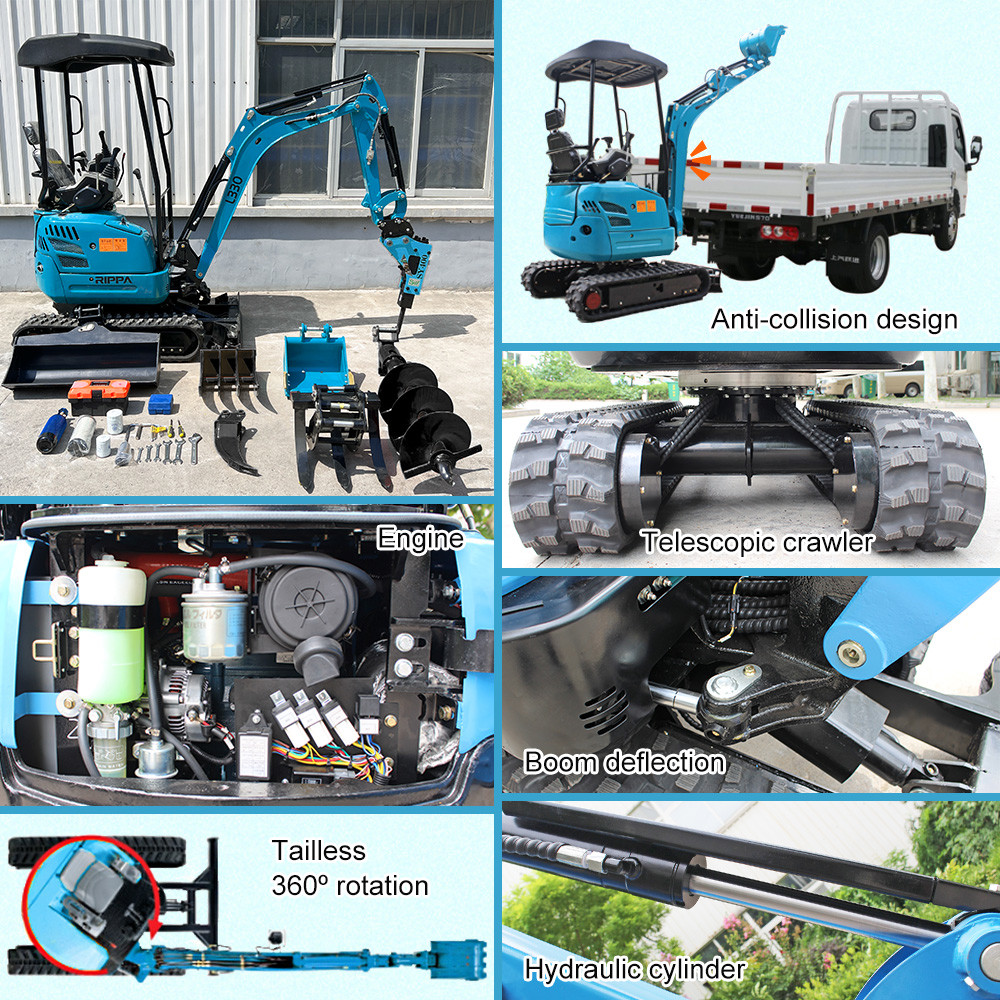 Mini Small Micro Digger Excavator Anti Collision 2 Ton Mini Excavator