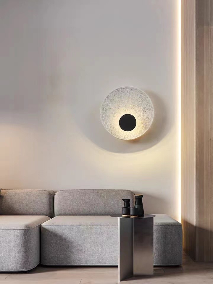 Decorative Luxury Stair Lamp Round shade Led Moon Wall Lamp For Hotel