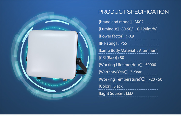 IP65 220v Good Quality Aluminium Housing Outdoor Emergency Floodlight Pir Sensor 50w 100w 150w 200w 300w LED Light