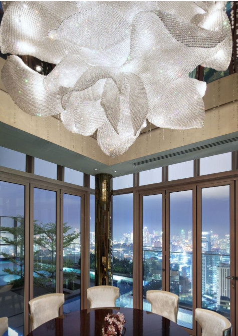 Customized Luxury K9 Crystal Bead Large Crystal Chandelier Lighting Luxury Villas, High-End Clubs