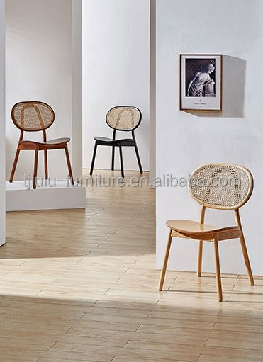Experience the Perfect Blend of Classic and Modern with Fabric Covered Wood Dining Chair in Italian Style