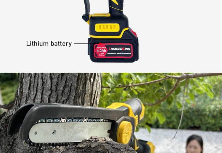 Customized Brushless 8" Cordless Mini Chainsaw One-Hand Operated Lightweight Power Electric Chain Saw