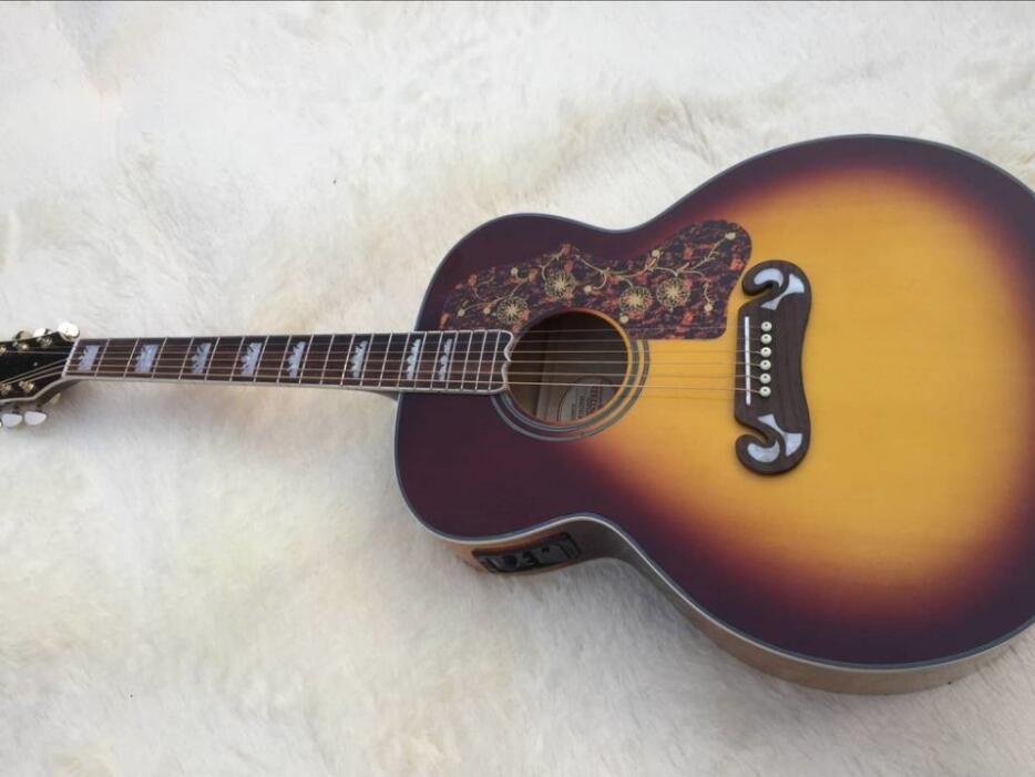 2018 tobacco sunburst GB200 acoustic guitar Tobacco GB G200 VS electric acoustic guitar Big Bridge Tobacco G200