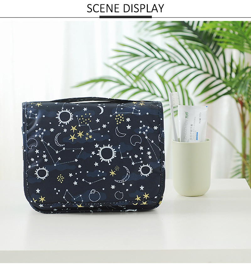 Hanging Large Capacity Digital Printed Folding Makup Organizer Bag