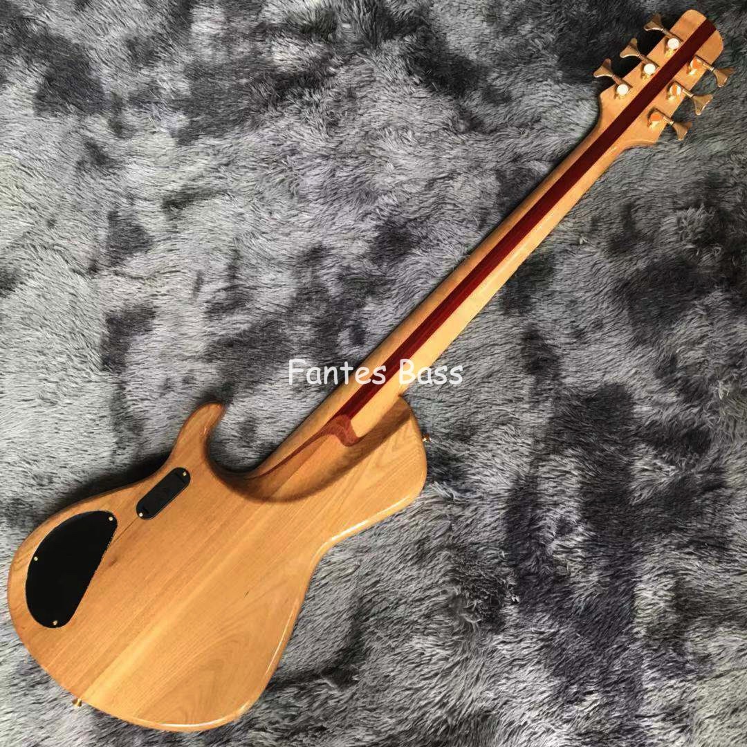 Neck Through Body Ash Wood 6 Strings ButterFY Style Electric Bass 940mm Scale Lengthen