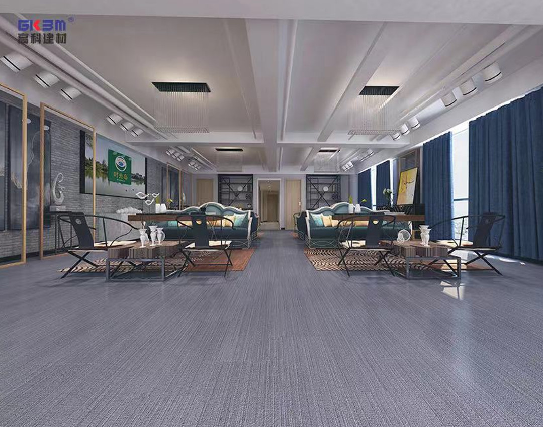 Dark Grey Carpet Vinyl Flooring Waterproof 4mm Click Stone Plastic Composite For Office Greenpy SY-C1012