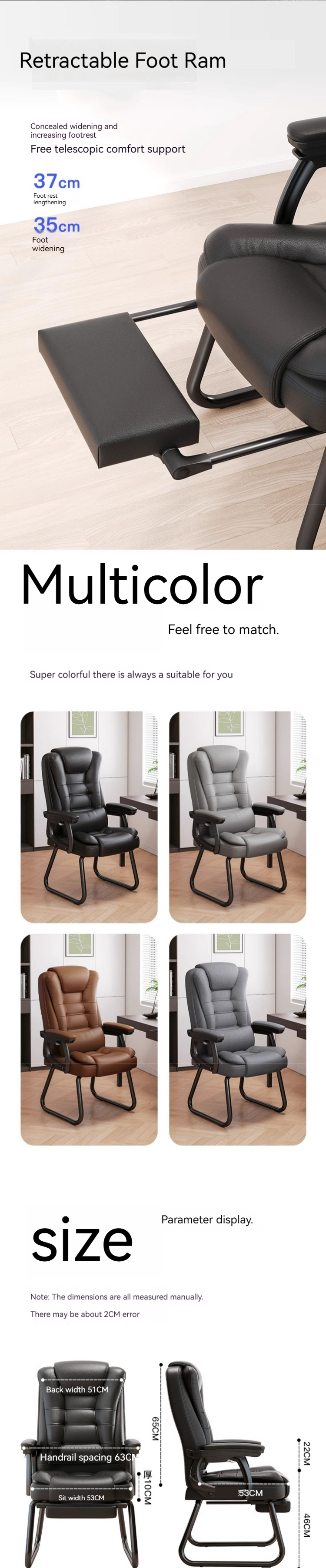 Comfortable Sedentary Brown Bow Sleep Lumbar Protector Recliner PC Chair for Conference
