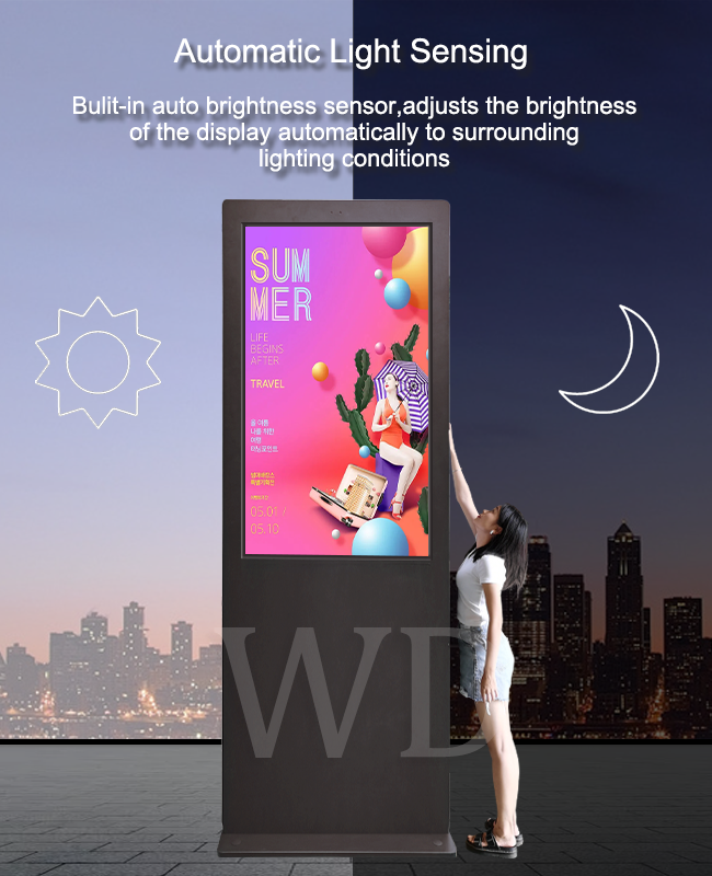 WiFi Bluetooth Remote control 3 Meters 75inch LCD Outdoor Digital Signage