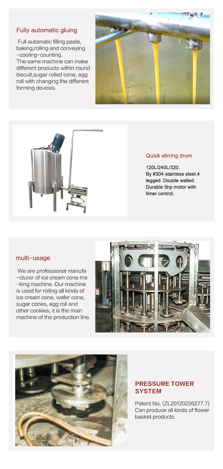 Multifunctional Auto Waffle Basket Production Line With Patented Pressure Tower System .