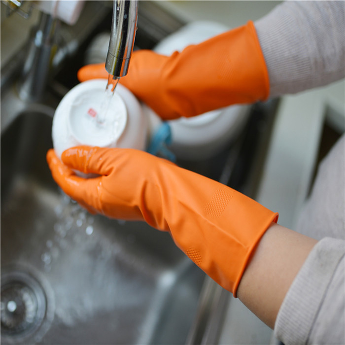 Waterproof Kitchen Rubber Gloves Durable Household Latex Gloves For Cleaning
