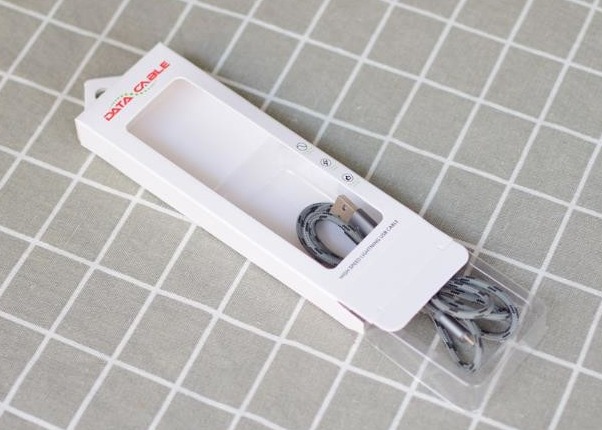 Recycle Custom Design USB Data Cable Packaging Box 600gsm To 1600gsm