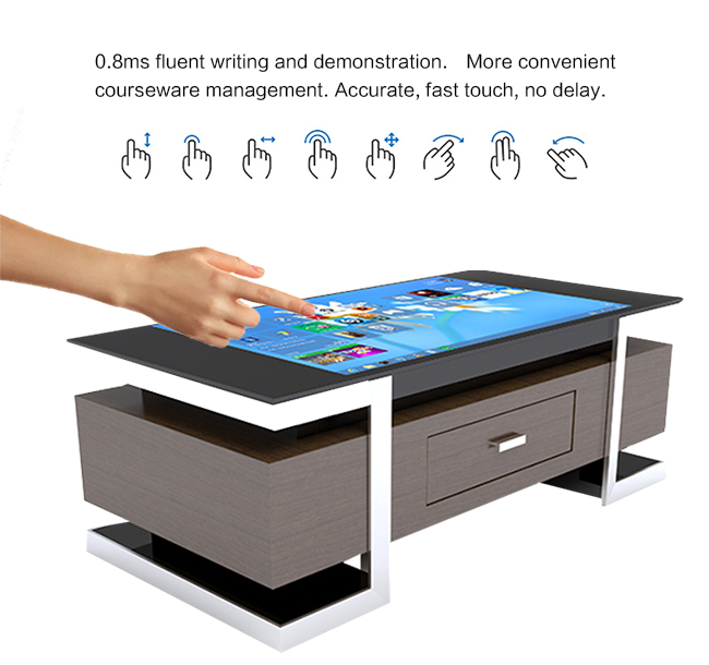 Touch Coffee Table Drawer Style Windows OS Multi-Function LCD Indoor Monitor Touch Screen Coffee Gaming Table
