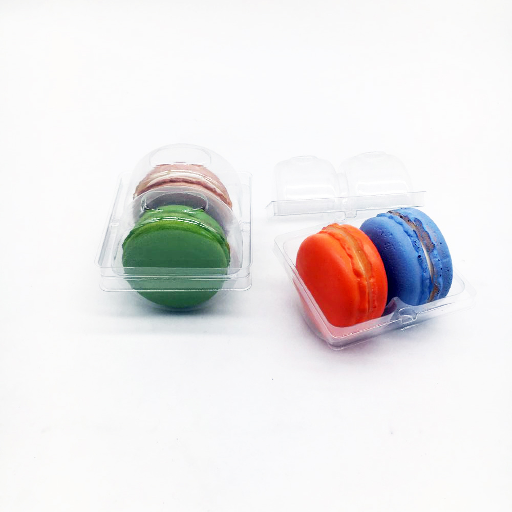 Rectangle Blue French Macaron Paper Gift Box Packaging With Insert Tray