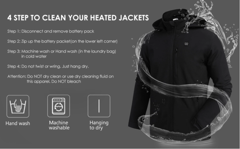 Windproof Electric Heated Jacket S-3XL Men Hooded Jacket