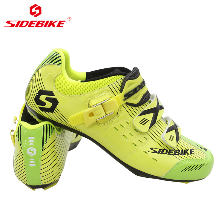 Yellow Youth Breathable Cycling Shoes , Road Bike Durability Anti Skid Sport Shoes