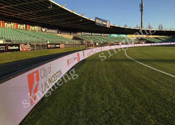 P10 Football Stadium Perimeter LED Display Unique Tilt Angle Design Eye Catching