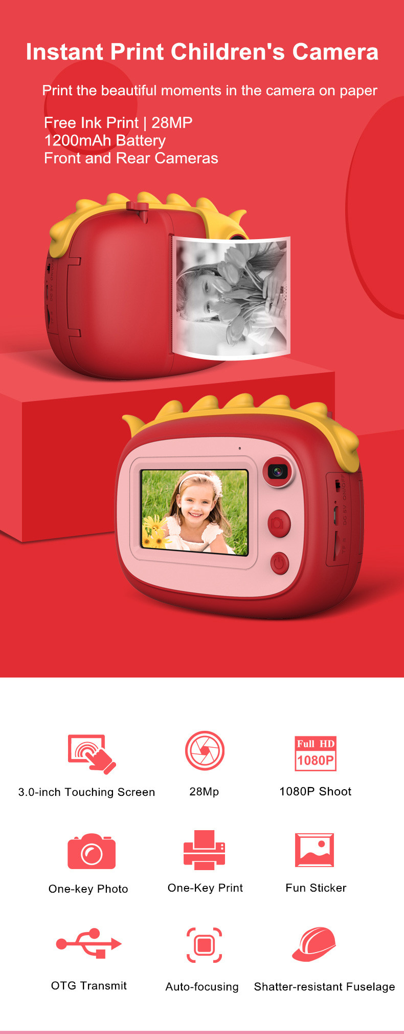 Wireless Mini Inkless Pocket Printer Instant Thermal Photo Printing