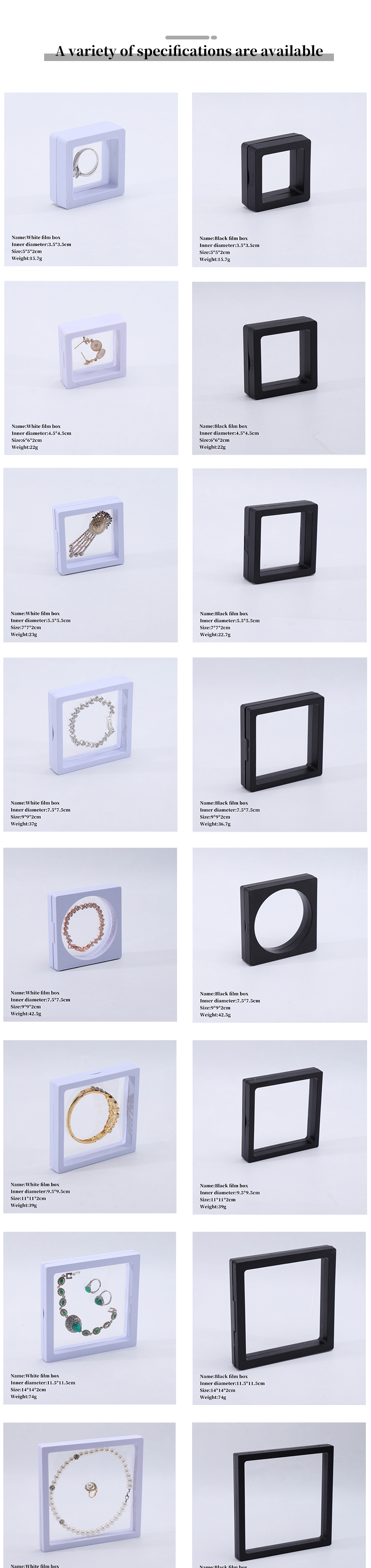 Jewelry Display PE Membrane Suspension Box , Transparent Film Floating Jewelry Case