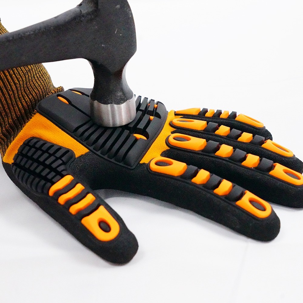 Comfortable Breathable Impact-Resistant Shock-Absorbing abrasion-resistant Safety Gloves With Cuff Labels