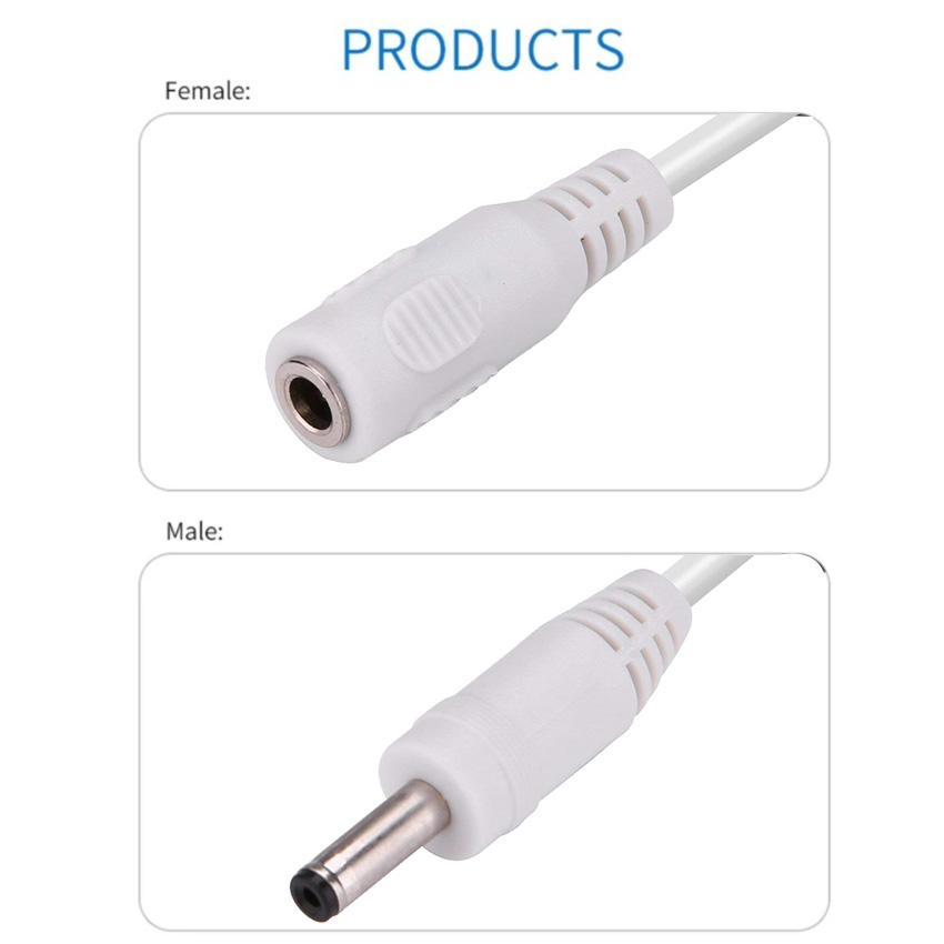 Customizable Male To Female DC Power Cable With Jack Socket Connector