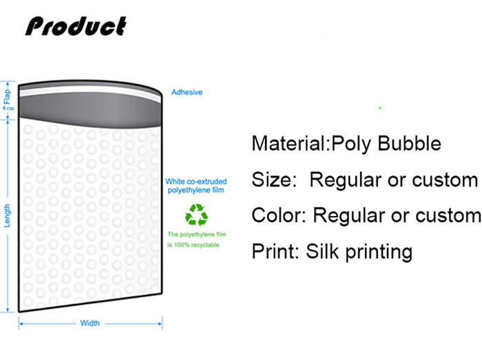 Waterproof Metallic Bubble Mailer Packaging Bags Padded Shipping Envelopes