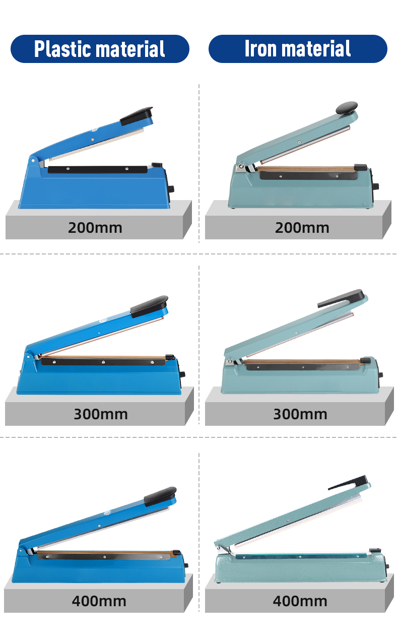 400mm Hand Foil Plastic Bags Pouch Impulse Heat Hot Sealer for Packing CE FCC Approved ABS