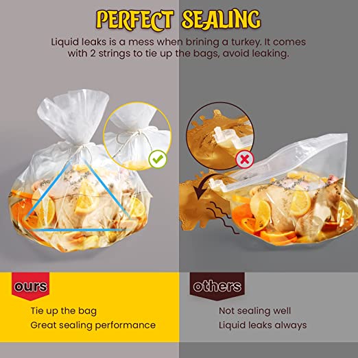Pizza PE Roaster Oven Cooking Bags Meat Roasting Fish Oven Bags Safe For Vegetables