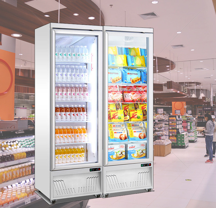 450L Supermarket Upright Display Fridge Glass Door Refrigerator Beverage Bottle Cooler