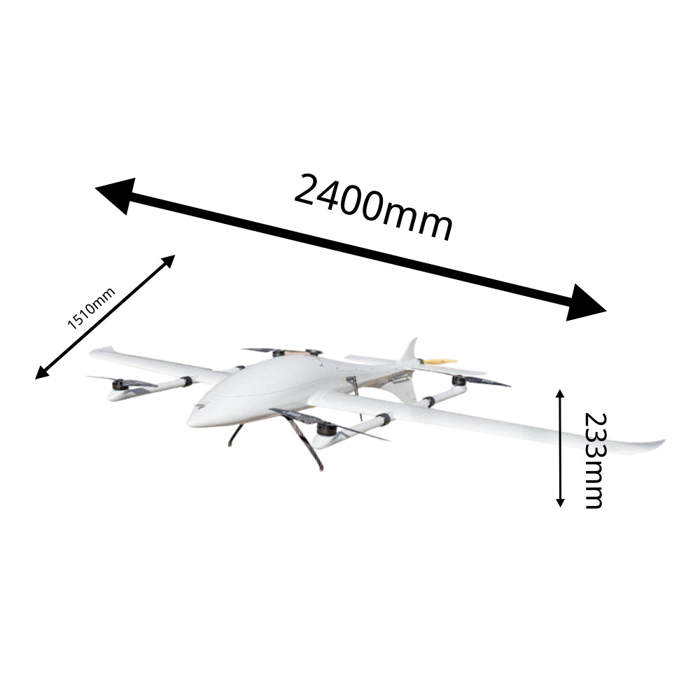 1.6KG Load VTOL Fixed Wing Aerial Mapping Drone 3.5Hour With Surveying Tilt Camera HXCETUS-240