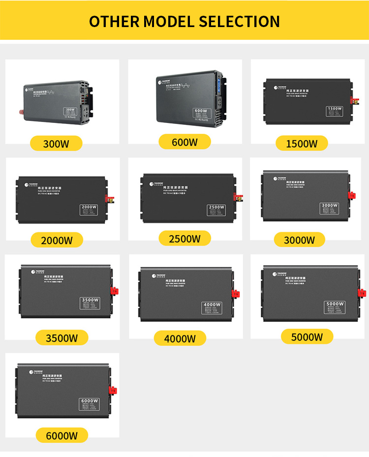 1000W 220V Home Car LCD Screen High Power Converter Inverter With Mppt Charge Controller