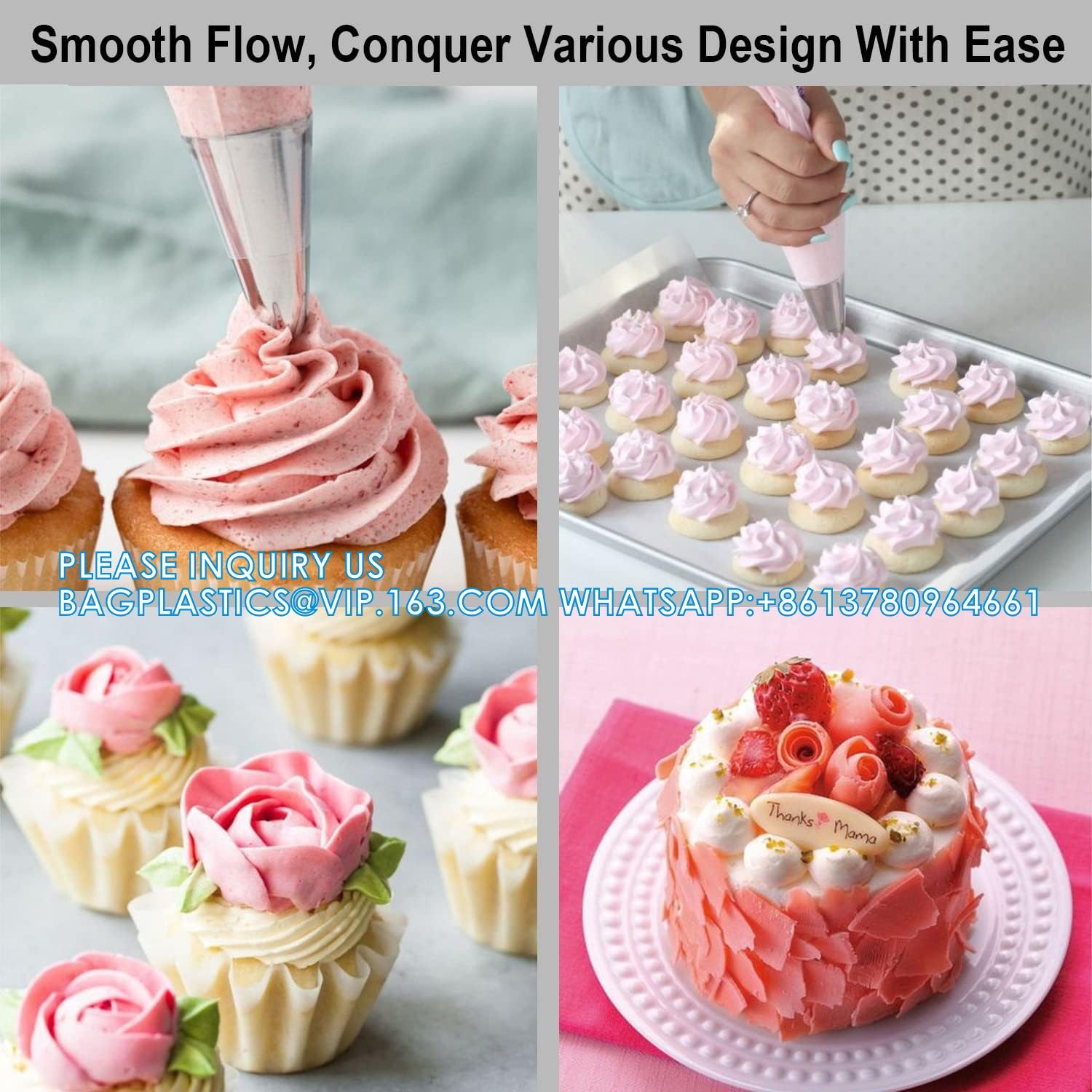 Piping Bags, Pastry Bags 12 Inch 100pcs, Disposable Icing Piping Pastry Bags For Cookie/Cake Decorating Supplies