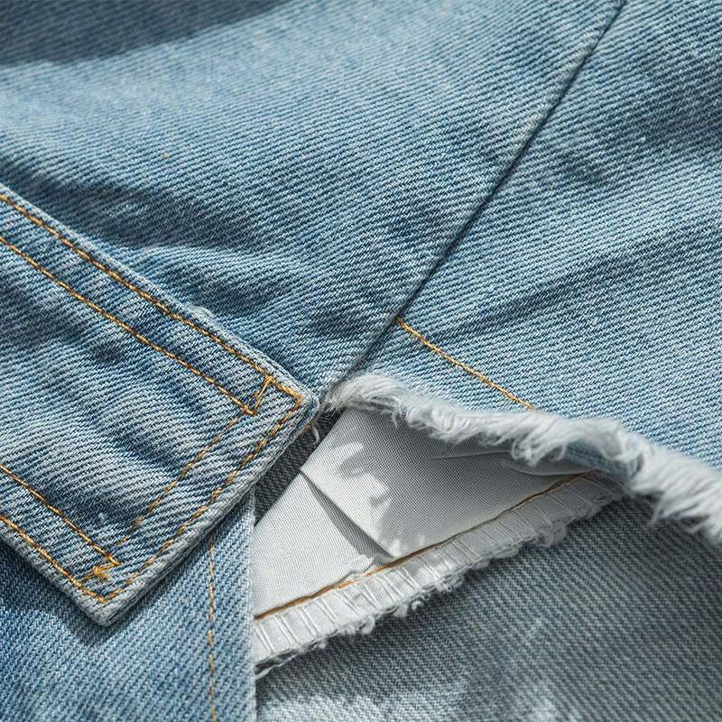 OEM Custom Logo Label Long Sleeve Jacket Denim Clothing Manufacturer Low MOQ