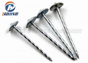 China Zinc Plated Q195 Umbrella Head Roofing Nails Smooth Shank / Twist Shank on sale