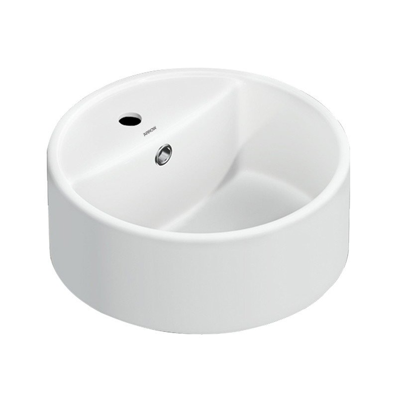 Vanity Basin Ceramic With Hole Bathroom White Round Counter Top Wash Hand Basin Factory Supply