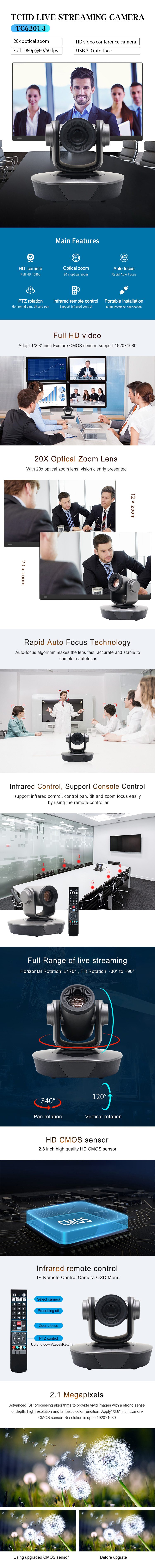 20x optical ubs 3.0 driver free china ptz streaming live stream camera video